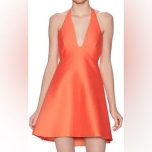 NWT Halston Heritage Halter Neck Coral Dress Size 4